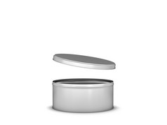 空白锡可以金属容器为食物化妆品插图孤立的白色背景