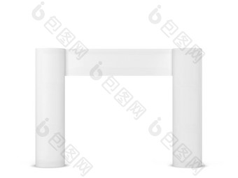 空白事件拱模型插图孤立的白色背景贸易展门入口