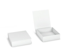 空白盒子包装模型插图孤立的白色背景
