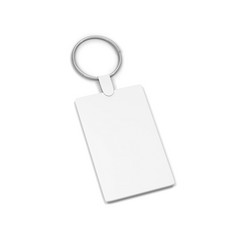 空白钢钥匙链模型插图孤立的白色背景小装饰品为键