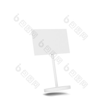 空白标志金属波兰站模型插图孤立的白色背景简单的横幅