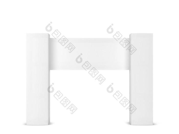 空白事件拱模型插图孤立的白色背景贸易展门入口