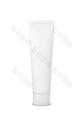 空白化妆品管包装模型插图孤立的白色背景