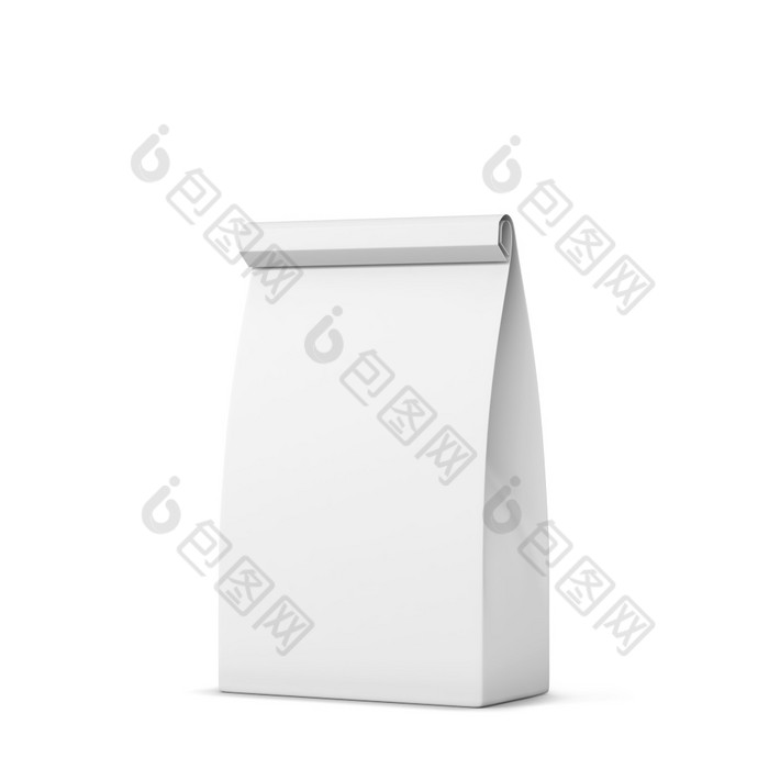 纸袋包装模型插图孤立的白色背景
