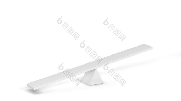 简单的跷跷板平衡概念插图孤立的白色背景