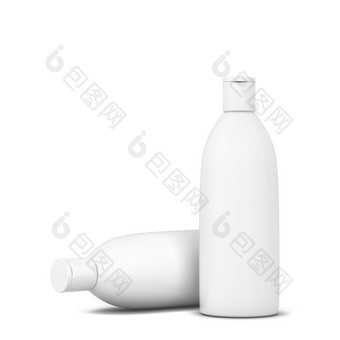 <strong>化妆品包</strong>装洗发水过来这里瓶插图孤立的白色背景