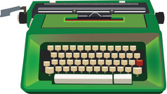 绿色老打字机可移植的模型