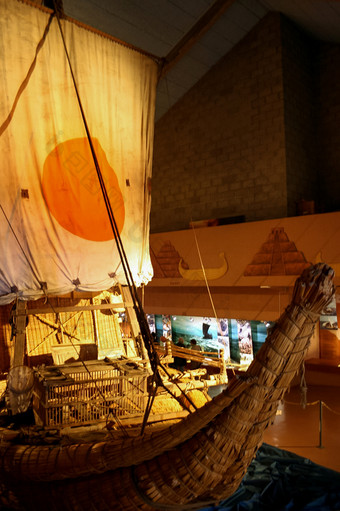 奥斯陆挪威五月的船纸莎草纸<strong>哪</strong>一个托尔托尔使跨大西洋的穿越kon-tiki博物馆
