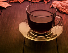 杯茶与叶子黑色的表格新浪微博