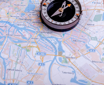 执事运输地图与指南针指南针的地图执事