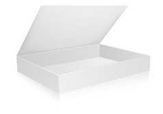 详细的插图空白白色开放包装盒子每股收益向量