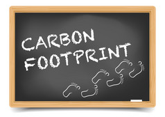 详细的插图黑板上与碳足迹文本每股收益向量梯度网包括黑板上碳足迹