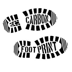 详细的插图shoeprints与碳足迹文本每股收益向量碳足迹shoeprints
