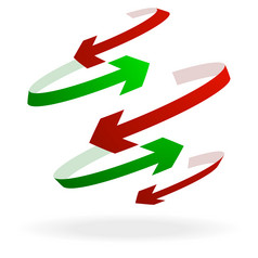 插图色彩斑斓的箭头指出不同的方向象征为贸易