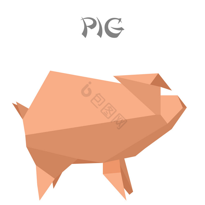 插图折纸猪图片