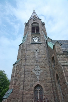 法尔肯贝里教堂建新哥特式的风格与念珠窗户法尔肯贝里瑞典