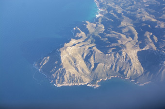 沿海景观空中视图阳光明媚的下午东部马略卡岛西班牙沿海景观空中视图阳光明媚的下午