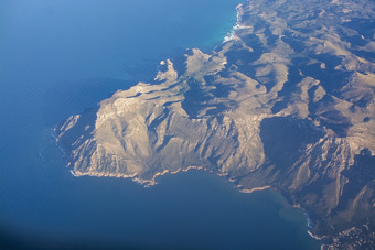 沿海景观空中视图阳光明媚的下午东部马略卡岛西班牙沿海景观空中视图阳光明媚的下午