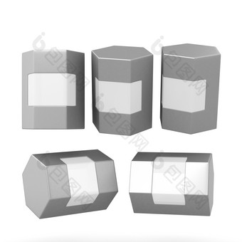 银六角盒子包装与剪裁路径模拟包装为所有种类产品准备好了为你的设计