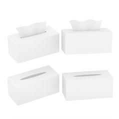 集白色空白矩形大小餐巾组织盒子与剪裁路径模拟包装为你的设计而且艺术作品