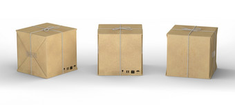 空白纸板纸箱包装与棕色（的）纸而且系与字符串剪裁路径包括