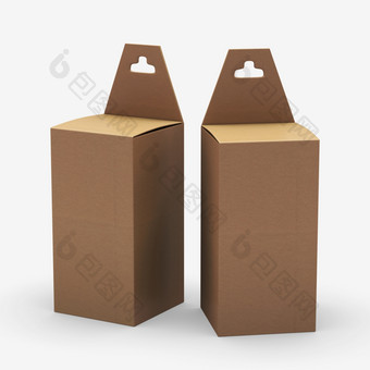 矩形卡夫纸盒子包装与悬挂器剪裁路径包括模板包为各种产品就像墨<strong>水墨</strong>盒电子文具准备好了为你的设计和<strong>艺术</strong>作品