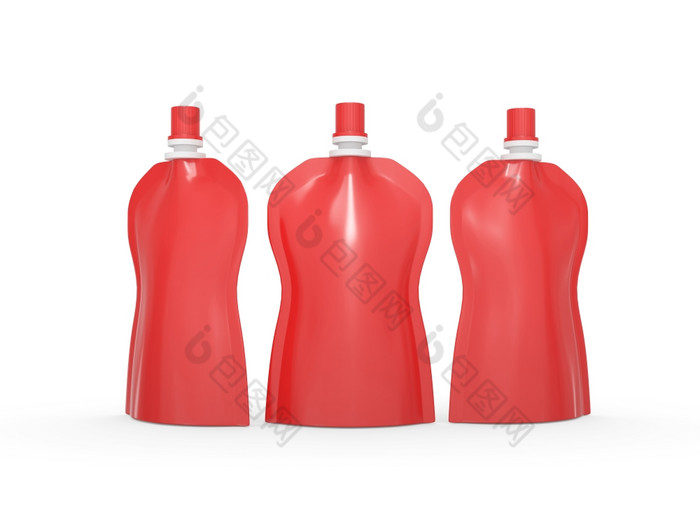 红色的空白站曲线袋包装与滔滔不绝地讲成员剪裁路径包括塑料包模拟为液体产品就像水果汁牛奶果冻洗涤剂洗发水淋浴奶油准备好了为设计和艺术作品