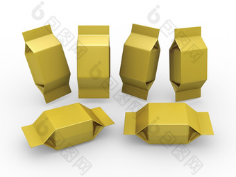 黄金空白包为广场形状产品与剪裁路径包装包装器为巧克力饼干饼干牛奶酒吧晶片饼干零食任何种类食物