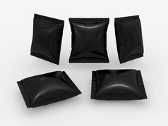 黑色的袋使用为你的产品就像零食包与剪裁路径