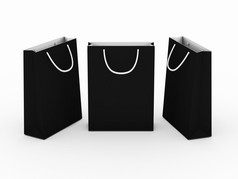 黑色的空白购物袋与剪裁路径准备好了为你的纹理设计品牌