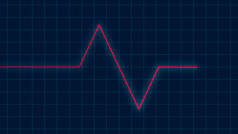 红色的心跳脉冲心电图屏幕有氧运动医疗保健概念