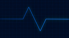 蓝色的心跳脉冲心电图屏幕心电图心电图有氧运动医疗保健概念