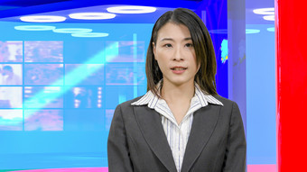 女亚洲美国新闻女主播虚拟工作室原始设计元素