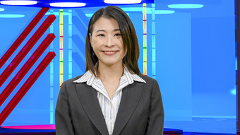 女亚洲美国新闻女主播虚拟工作室原始设计元素
