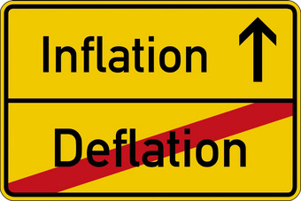 的德国单词为通货膨胀而且通货紧缩通货膨胀而且通货紧缩路标志