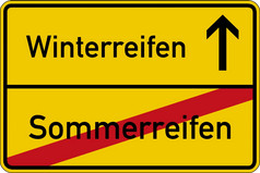 的德国单词为冬天轮胎而且夏天轮胎Winterreifen而且夏季雷芬路标志