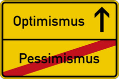 的德国单词为悲观主义而且乐观悲观主义而且乐观主义路标志