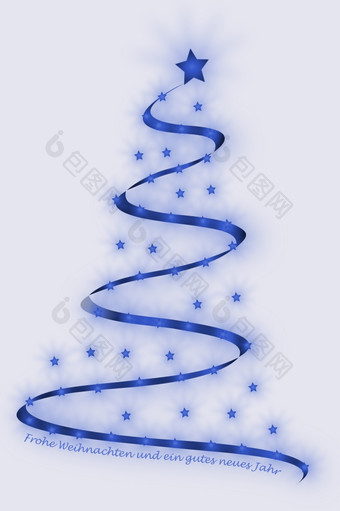 摘要现代圣诞节树和的德国单词为快乐圣诞节和快乐新一年圣诞节卡