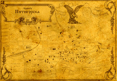 老泛黄通用的古董城市地图