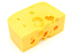一块奶酪孤立的白色背景
