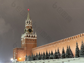 斯帕斯卡亚塔莫斯科克林姆林宫红色的广场冬天莫斯科俄罗斯斯帕斯卡亚塔莫斯科克林姆林宫红色的广场冬天莫斯科俄罗斯