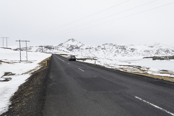 的路斯奈费尔斯内的岛冰岛与山冬天