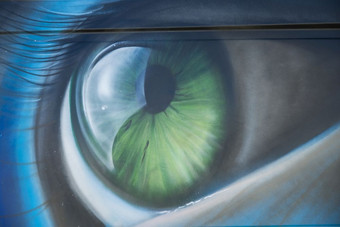 鹿特丹荷兰-sept -艺术家使油漆刷人类眼睛pow !哇!节日这的最好的已知的街艺术节日的世界人类油漆臀疮车