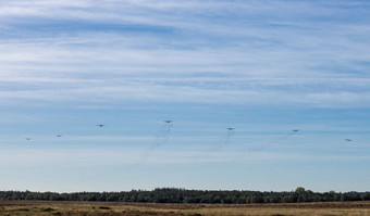 让我9月-的达科他和赫拉克勒斯飞机是接近的欧石南为下降的伞兵的<strong>场合</strong>操作airborn纪念市场花园