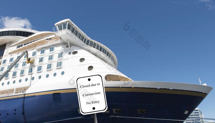 概念隔离和检疫巡航船乘客与冠状病毒流感病毒概念隔离和检疫巡航船