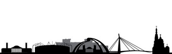 插图的城市天际线达拉斯黑色的和白色达拉斯城市天际线插图