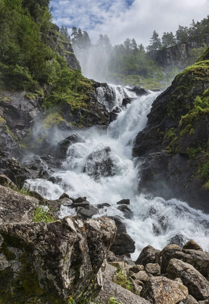 latefossen双胞胎瀑布挪威latefossen瀑布挪威