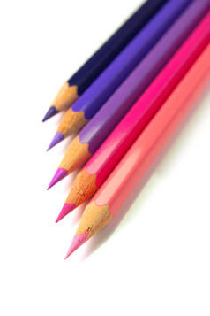 分类紫色的颜色铅笔白色背景