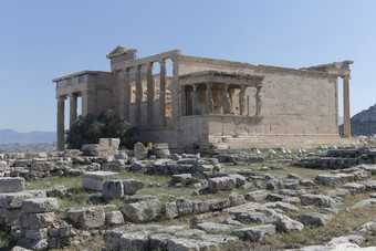 的玄关的女像柱的卫城雅典希腊