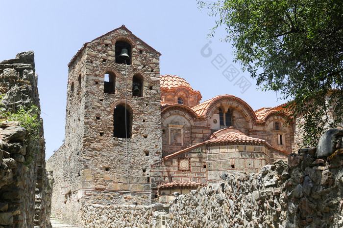 的被遗弃的中世纪的城市mystras伯罗奔尼撒半岛希腊